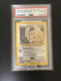 2002 Pokemon Neo Destiny 110 Shining Noctowl PSA 10! LOWEST PRICE ON EBAY! - Image 1