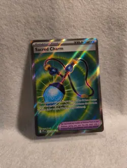 Sacred Charm 122/094 NM – Full Art Holo – 2025 TCG Pokemon Phantasmal Flames - Image 1