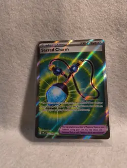 Sacred Charm 122/094 NM – Full Art Holo – 2025 TCG Pokemon Phantasmal Flames - Image 2