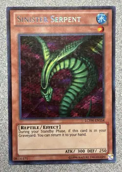 Sinister Serpent LCYW-EN154 Yugi's World Secret Rare Unlimited VLP - Image 1