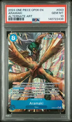 2024 ONE PIECE OP06-WINGS OF THE CAPTAIN 043 ARAMAKI ALTERNATE ART PSA10 - Image 1