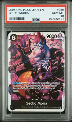 2024 ONE PIECE OP06-WINGS OF THE CAPTAIN 086 GECKO MORIA PSA10 - Image 1