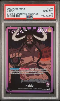 Kaido - ST04-001 - PSA 10 - Super Pre-Release - English - One Piece GEM - Image 1