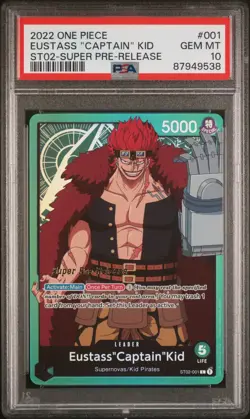 Eustass Captain Kid - ST02-001 - PSA 10 - Super Pre-Release English One Piece - Image 1