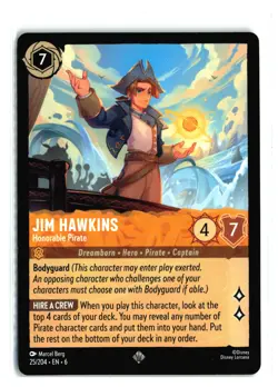 JIM HAWKINS HONORABLE PIRATE 25/204 SUPER RARE DISNEY LORCANA NM - Image 1