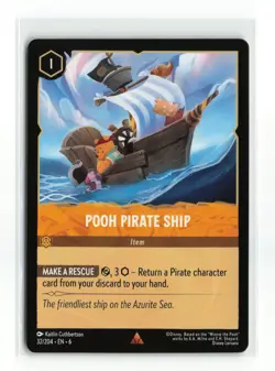 POOH PIRATE SHIP 32/204 RARE NON FOIL DISNEY LORCANA NM - Image 1