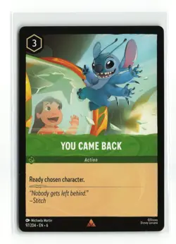 YOU CAME BACK 97/204 RARE NON FOIL DISNEY LORCANA NM - Image 1
