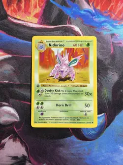 Nidorino 37/102 1st Edition Base Set English 1999 Pokemon Card NEAR MINT NM - Image 1