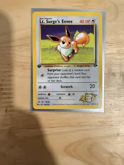 Lt. Surge's Eevee 51/132 Gym Challenge 1st Edition Uncommon Card Pokemon - Image 1