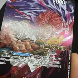 Shanks P-083 Championship Tournament Promo CS One Piece Card English - Image 3