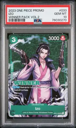 Izo Winner Pack Vol 2 OP01-033 One Piece Card Promo PSA 10 Gem Mint - Image 1