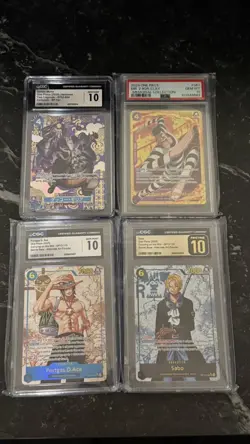One Piece Card Graded Lot of 4- PSA CGC - Lots of 10s! Sabo Ace Bon Gecko - Image 1