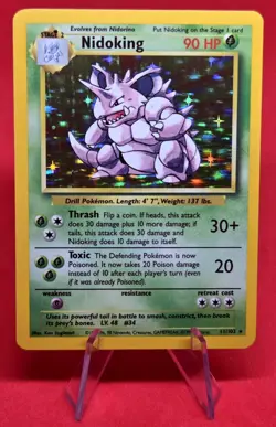1999 Pokemon TCG Card English Base Set Nidoking 11/102 Holo Rare NM - Image 2