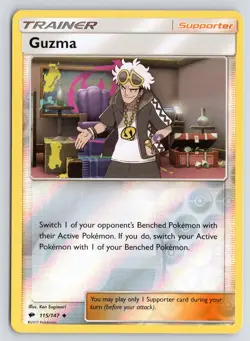 Guzma 115/147 Reverse Holo League & Championship Cards Pokemon Card TCG - Image 1