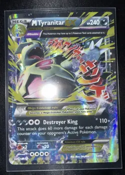 Pokemon M Tyranitar EX 43/98 XY Ancient Origins Mega Holo Ultra Rare Card - Image 1