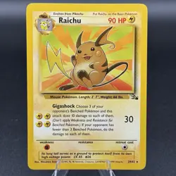 Pokemon TCG Card Raichu Non Holo - 29/62 Fossil Rare - Image 1