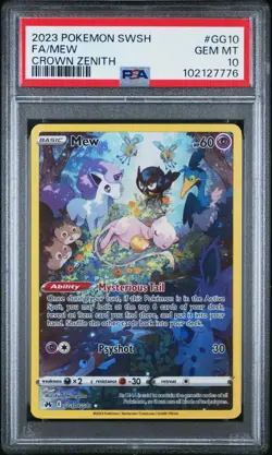 PSA 10- 2023 Pokemon Sword and Shield Crown Zenith Mew #GG10 - Image 1
