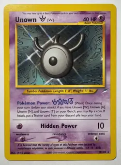 Pokemon Unown [W] Rare Neo Destiny 29/105 Near Mint Vintage - Image 1