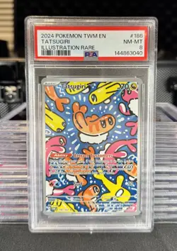 2024 POKEMON TWM EN-TWILIGHT MASQUERADE ILLUSTRATION RARE #186 TATSUGIRI PSA 8 - Image 1