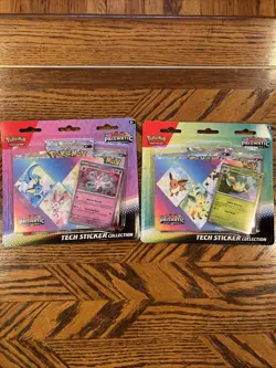 Pokemon TCG Prismatic Evolutions Tech Sticker Collection Set Lot Of 2 Sealed New - Image 1