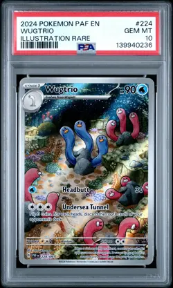 2024 Pokemon S&V Paldean Fates Wugtrio Illustration Rare PSA 10 #224/091 - Image 1