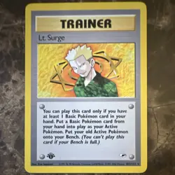 Wizards Pokemon TCG Trainer Lt. Surge Gym Heroes 101/132 1st Edition Rare Mint - Image 1