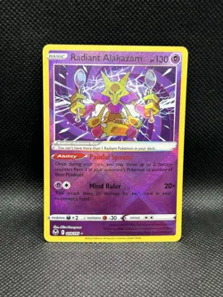 Radiant Alakazam 059/195 RARE HOLO Silver Tempest Swsh12 Pokemon English Foil - Image 1