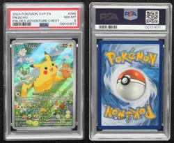 Pikachu (Paldea Adventure Chest) Holo Pokemon Scarlet & Violet Black Star PSA 8 - Image 3