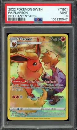 [PSA 9] Flareon TG01/TG30 Brilliant Stars Trainer Gallery Alternate Art POKEMON - Image 1