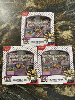 3X Alakazam Ex Collection Boxes Scarlet & Violet 151 Pokemon 2023 Sealed - Image 1