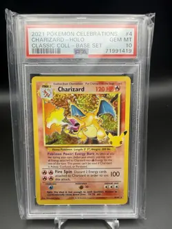 2021 POKEMON CELEBRATIONS CLASSIC COLL #4 CHARIZARD-HOLO PSA 10 - Image 1