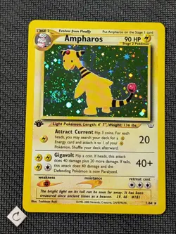 Ampharos 1/64 - Neo Revelation 1st Edition Holo Rare Pokemon TCG NM Swirl - Image 1