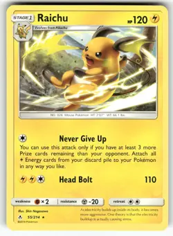 Raichu SM - Unbroken Bonds Rare Pokemon Near Mint or Better - Image 1