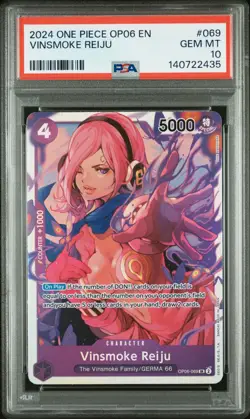2024 ONE PIECE OP06-WINGS OF THE CAPTAIN 069 VINSMOKE REIJU PSA10 - Image 1