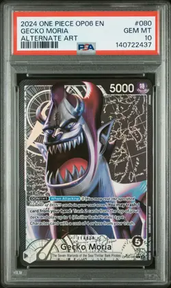 2024 ONE PIECE OP06-WINGS OF THE CAPTAIN 080 GECKO MORIA ALTERNATE ART PSA10 - Image 1