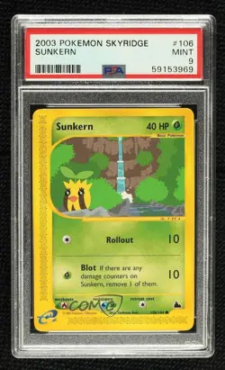 Sunkern Pokemon e-Card Series Skyridge PSA 9 MINT 2003 - Image 1
