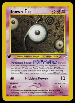 Pokemon Card - Unown [P] Neo Destiny 58/105 Uncommon 1st Edition - Image 1