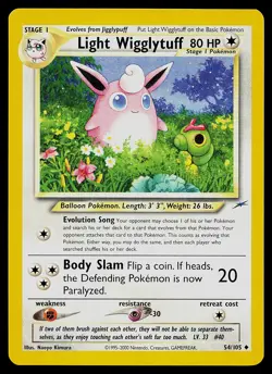 Pokemon Card - Light Wigglytuff Neo Destiny 54/105 Uncommon - Image 1