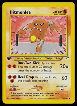 Pokemon Card - Hitmonlee Neo Destiny 42/105 Uncommon 1st Edition - Image 1