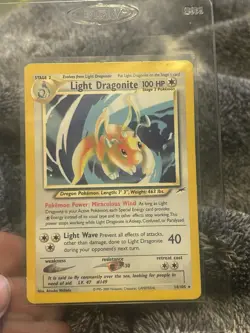 Pokemon Light Dragonite 14/105 Neo Destiny Holo Rare 100HP English Card - Image 1