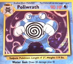 Pokemon 1999 TCG Poliwrath Base Set Holo Rare Card 13/102 90 HP Stage 2 VINTAGE - Image 3
