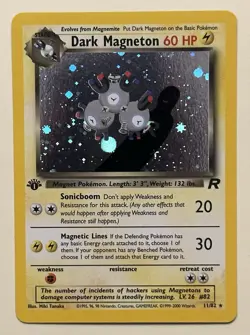 Pokemon TCG 1st Edition Dark Magneton 11/82 Team Rocket Holo 2000 - Image 1