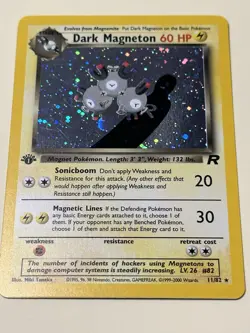 Pokemon TCG 1st Edition Dark Magneton 11/82 Team Rocket Holo 2000 - Image 3