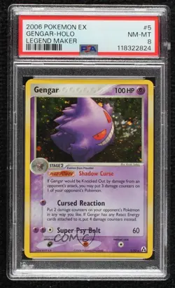 Gengar Holo Pokemon EX Legend Maker PSA 8 2006 - Image 1