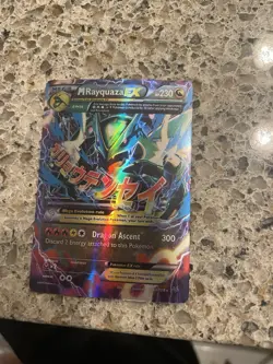 Pokemon M Rayquaza EX Mega Full Art Holo Dragon 230 HP Card 61/108 English - Image 2