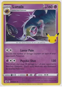 Lunala 015/025 - Celebrations 25th Anniversary - LP Holo Rare - Pokemon TCG - Image 1