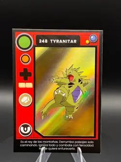 2025 POKEMON POKEDEX Kanto #248 TYRANITAR Peru Edition Gold Holo Foil - Image 2