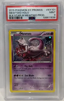 2015 Pokemon XY Mewtwo Black Star Promo #XY101 PSA 9 Mint - Image 1