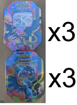 Pokemon Mega Charizard EX Tin Case (6 Tins) Brand New Factory Sealed Tins - Image 1
