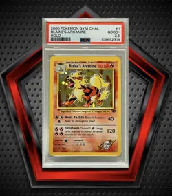 Blaines Arcanine *PSA 2.5* 2000 Pokemon Gym Challenge Holo #1 TCG - Image 1